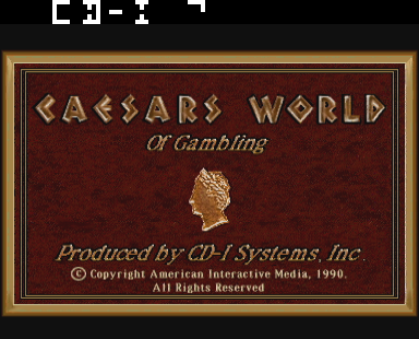 Caesars World of Gambling Title Screen